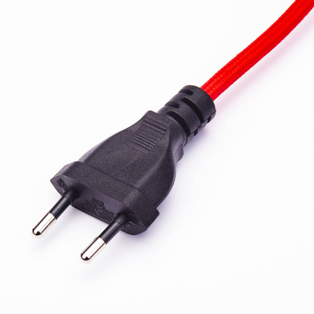 Przewód w oplocie kabel z wtyczką 2m czerwony