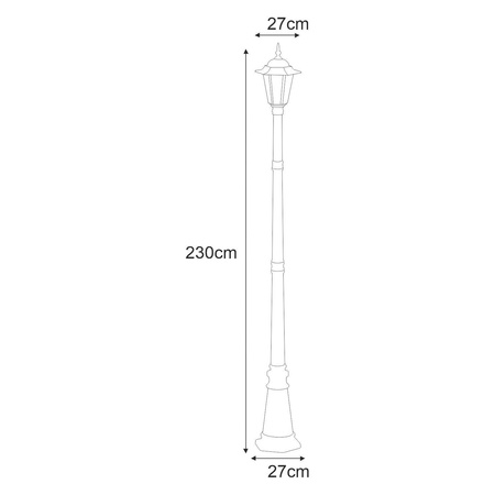 Lampa ogrodowa stojąca K-7064A/1 CZARNY/ZŁOTY z serii STANDARD