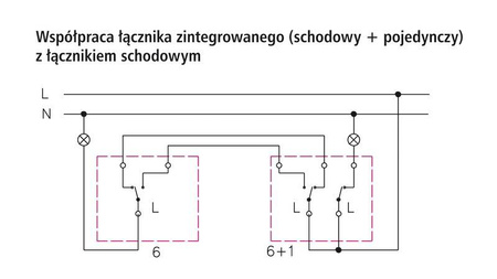Łącznik schodowy + jednobiegunowy Ospel Sonata Ecru