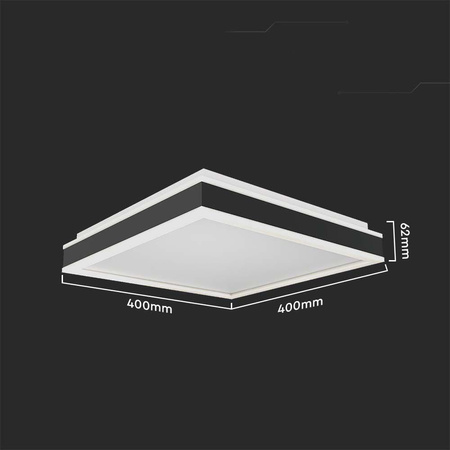 Plafon V-TAC 38W LED TRIAC 3w1 Czarny Kwadrat 40x40cm VT-7757-B 4000K 4000lm