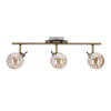 Lentini Lampa sufitowa listwa patynowy 3x40w g9 klosz bursztynowy