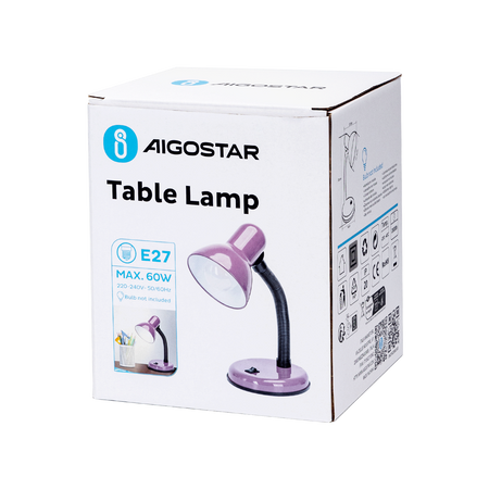 Metalowa lampa stołowa E27 fioletowa