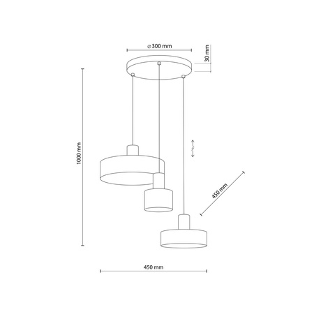 Lampa wisząca ALVARO 3xE27