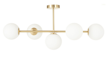 Lampa sufitowa Milano złota 5xE14 mleczne kule