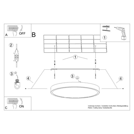 Plafon ONYX 30 biały LED 3000K