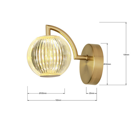 Light prestige Brillant kinkiet złoty LP-3303/1W GD