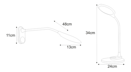 Czarna ledowa lampka biurkowa, ściemniana K-BL1153 CZARNY z serii GAJA