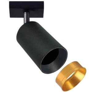 Lampa ścienno-sufitowa MARIBEL 1 GU10 czarno-złota + czarny pierścień