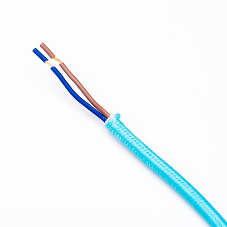 Przewód w oplocie kabel z wtyczką 4m niebieski