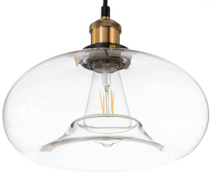 Lampa wisząca szklana LOFT Cairo Gold 1xE27