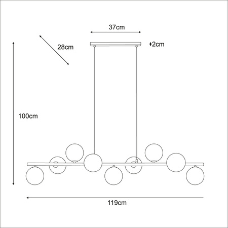 Lampa wisząca szklane mleczne kule  K-5853 z serii FILO