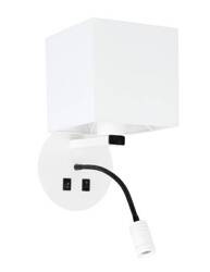 Kinkiet biały hotelowy z lampką do czytania LED Magnum Candellux 21-75659