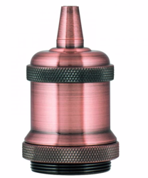 Metalowa oprawka dekoracyjna Loft dla żarówki E27 miedź