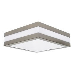 Plafon kwadratowy IP44 2 x E27 28,5cm plafoniera nikiel satynowy