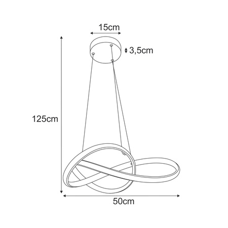 Efektowna lampa wisząca LED w kolorze złotym K-8237 z serii FONDI