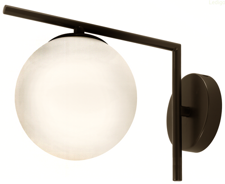 Kinkiet black Milano Sun mleczna kula E14