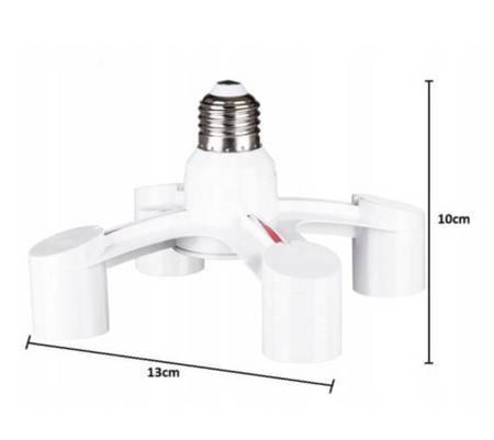 Splitter rozgałęziacz adapter żarówek na 4 gniazda E27