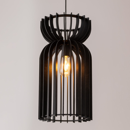 Nowodvorski Lampa wisząca KYMI BLACK A 1xE27 10573 drewniana 