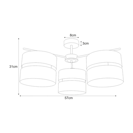 Dekoracyjna i funkcjonalna lampa sufitowa do salonu K-5502 z serii MALAVI