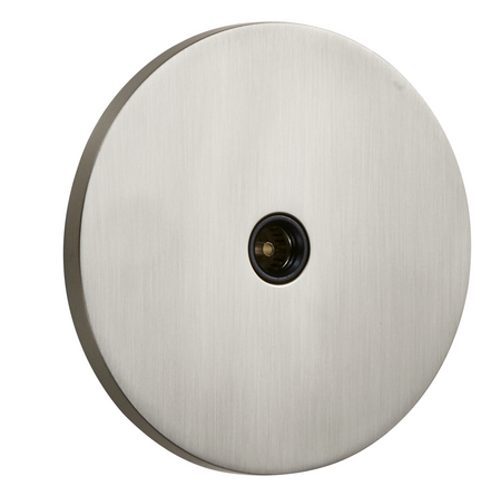 Gniazdo TV podtynkowe okrągłe metalowe TOGGLICA ROUND nikiel szczotkowany