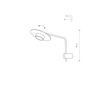 Nowodvorski Kinkiet czarny drewno DISK 