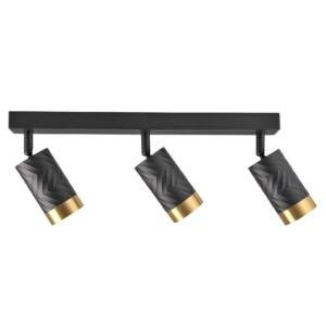 Lampa ścienno-sufitowa ARRAS 3 czarno-złota GU10