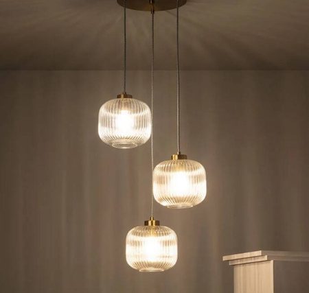 Lampa Wisząca ze Szkła Tri Wilde 3xE27