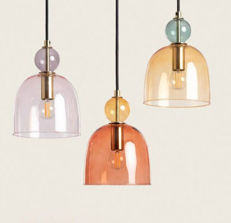 Lampa Wisząca z Metalu i Szkła Mono-Baudelaire 1xE14 Pudrowy Róż