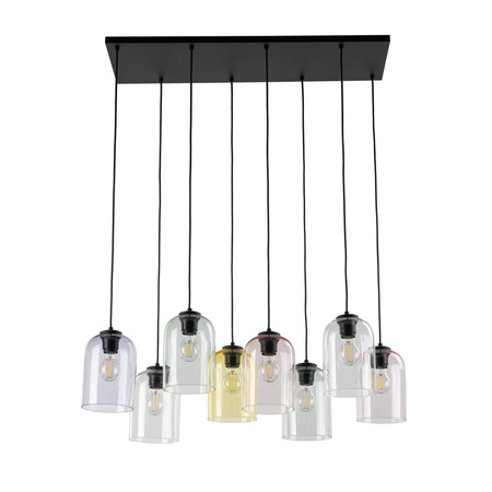 Szklana lampa wisząca MOLLY 8xE27 multikolor