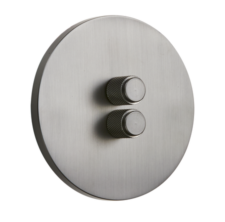 Podwójny Ściemniacz podtynkowy okrągły metalowy TOGGLICA ROUND grafit szczotkowany