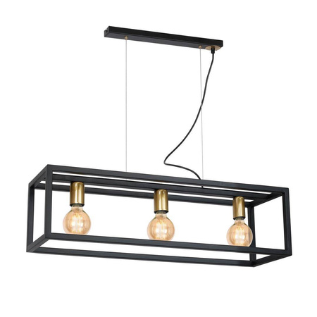 Lampa wisząca metalowa CAGE 3xE27 czarny