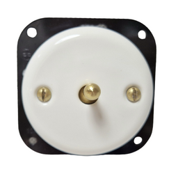 Włącznik ceramiczny podtynkowy pojedynczy schodowy Toogle biały / złoty