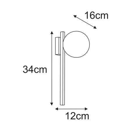 Czarna lampa ścienna, kinkiet z grafitowym kloszem K-5467 z serii PAXI