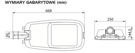 Lampa uliczna oprawa LED 40W 4000K szara IP66 wydajna