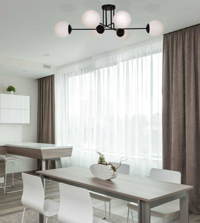 Nowoczesna lampa sufitowa z białymi kloszami K-4925 z serii SAVOY