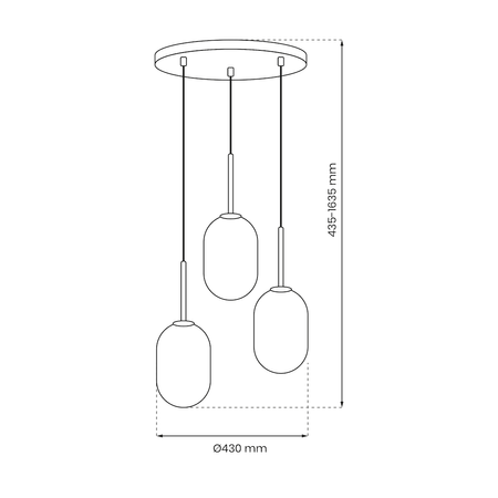 Lampa wisząca ALIAS BLACK 3xE14 koło