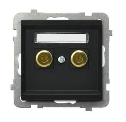 Gniazdo głośnikowe pojedyncze Ospel Sonata Czarny Metalik