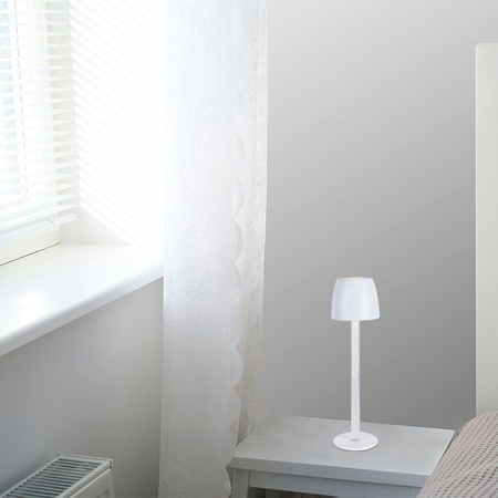 Lampka Biurkowa Nocna V-TAC 3W LED Ładowanie Ściemnianie Biała 