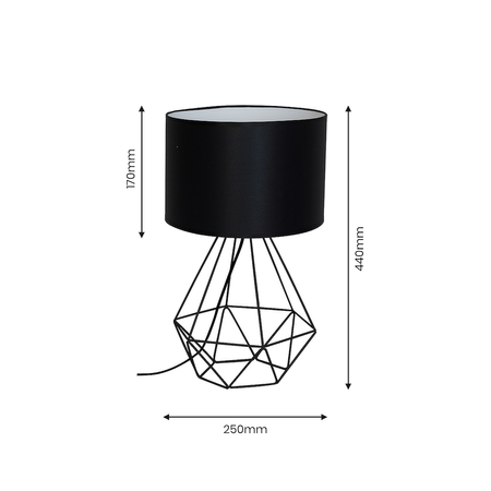 Lampka nocna BASKET BLACK druciana 1xE27 czarna