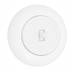 Pojedynczy włącznik podtynkowy biały Retro z ramką