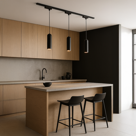 Oprawa Pipe Track Zwis Czarny 1xGU10