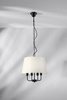 Pasteri lampa wisząca czarny matowy 4x40w e14 abażur beżowy 31-01368