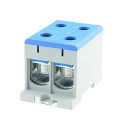 Blok rozdzielczy złączka ZK2x150 (25-150) niebieska TH35 gwint