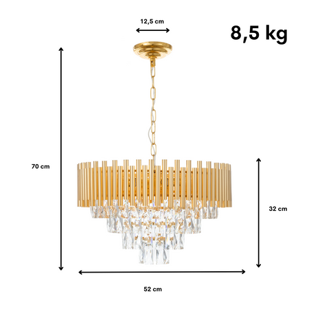 Lampa kryształowa luksusowa żyrandol Luxury WSC013 złota duża