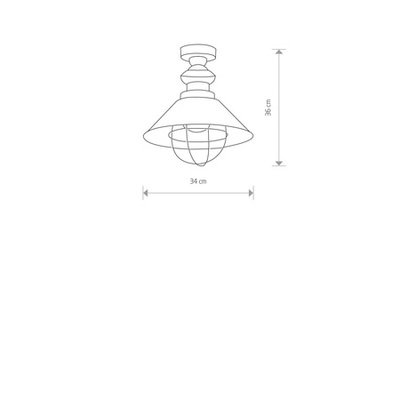 Nowodvorski Lampa sufitowa metalowa GARRET 