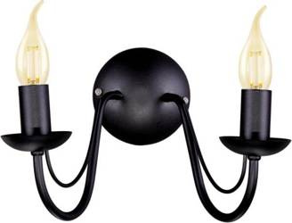 Dwuramienny, czarny kinkiet w stylu rustykalnym K-3994 z serii BARTEZ