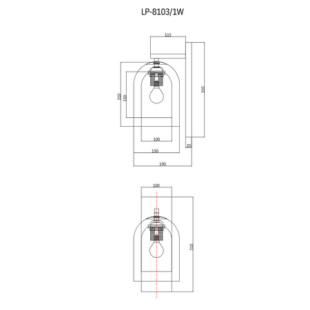 Light prestige Elaris kinkiet smoked LP-8103/1W SM