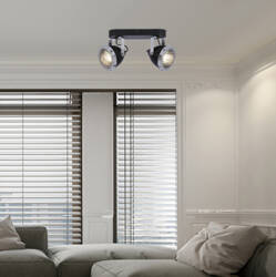 Crazy lampa sufitowa listwa czarny 2x15w gu10 klosz bezbarwny