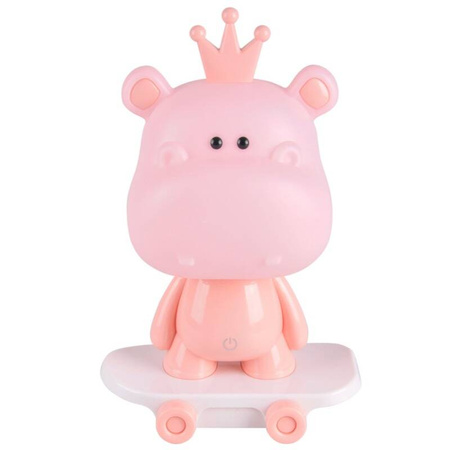 Lampa nocna Led HIPOPOTAM NA DESKOROLCE Różowy 2,5W