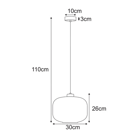 Lampa wisząca, pojedynczy zwis, bursztynowy klosz K-5651 z serii CLARK
